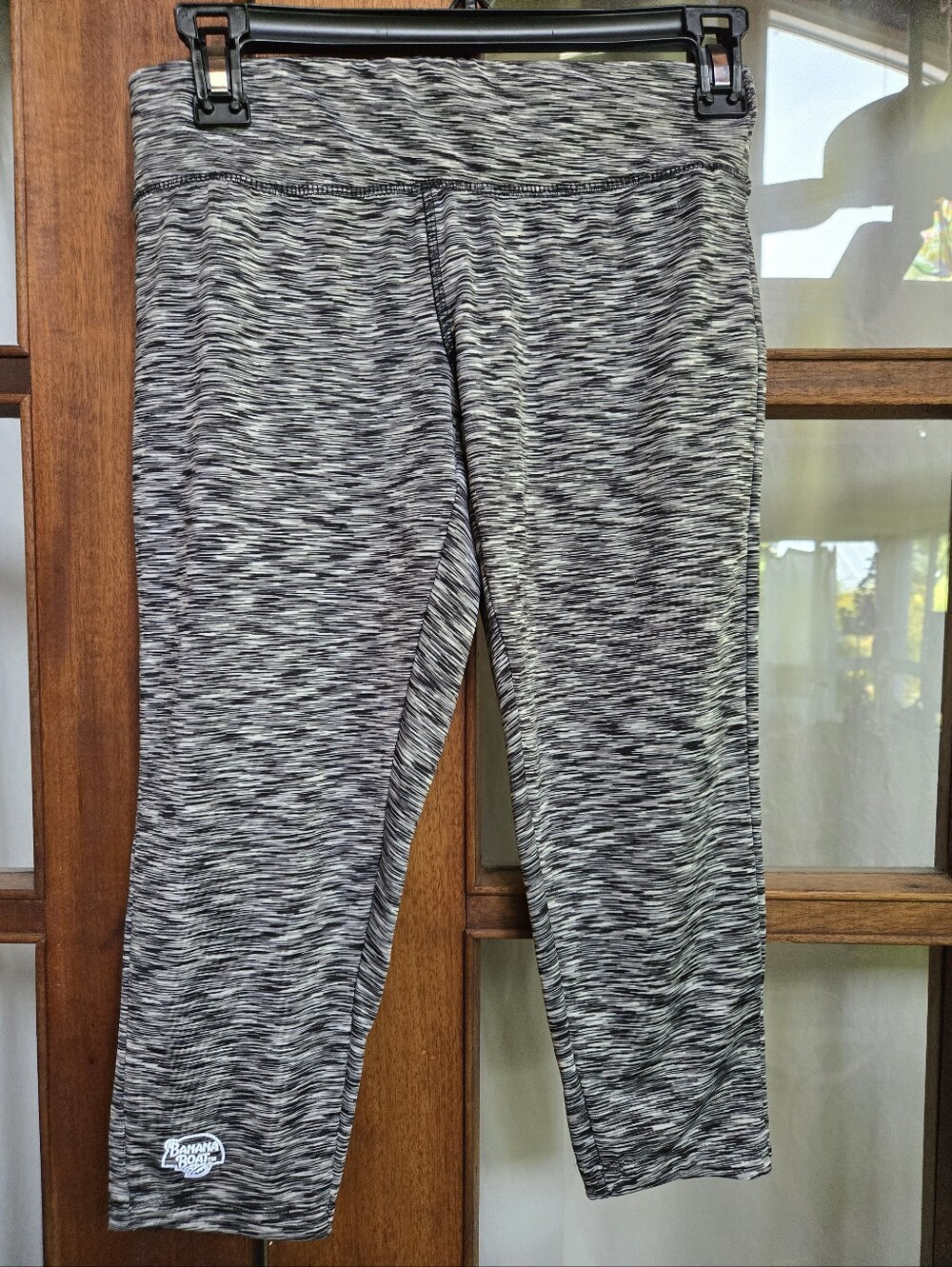 Vintage true Banana Boat Small Womans Black & White Space-Dye Leggings